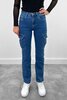 High Waist Cargo jeans Jasmin Blauw